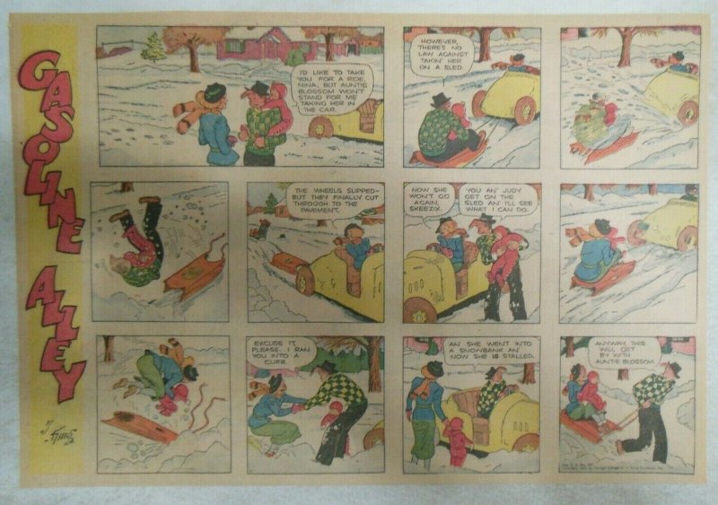  (20) Gasoline Alley Sunday Pages by Frank King from 1938 Size: 11 x 15 inches