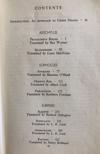 Ten greek  plays in contemporary translations, 1957.