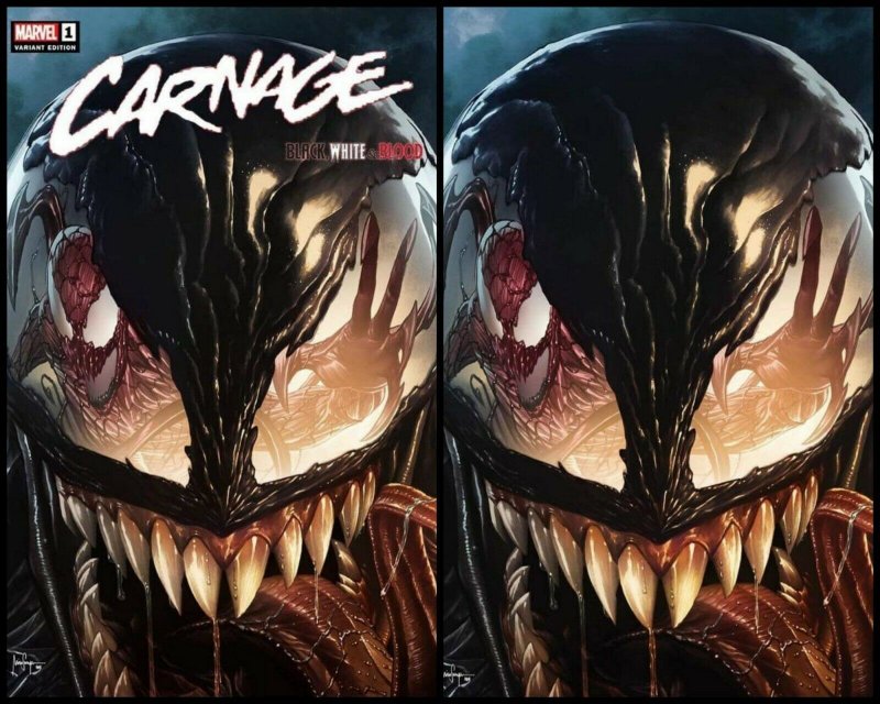 ?? CARNAGE BLACK WHITE AND BLOOD #1 MICO SUAYAN SET ?️ crain venom spiderman