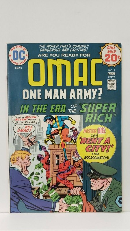 Omac #2 One Man Army 1974 DC Comics Kirby Art & Story 1st Printing Classic