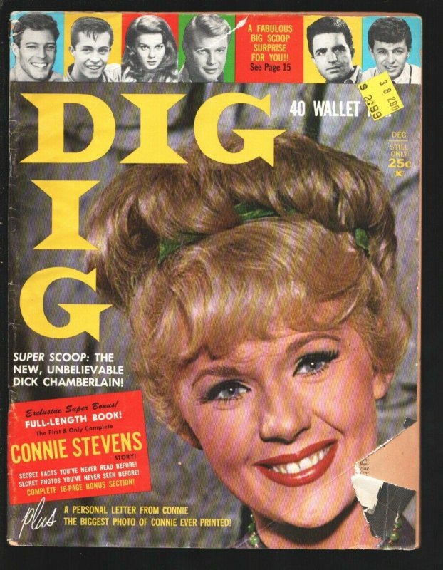 Dig 12/1962-Connie Stevens cover & life story-Photos-info & more-G