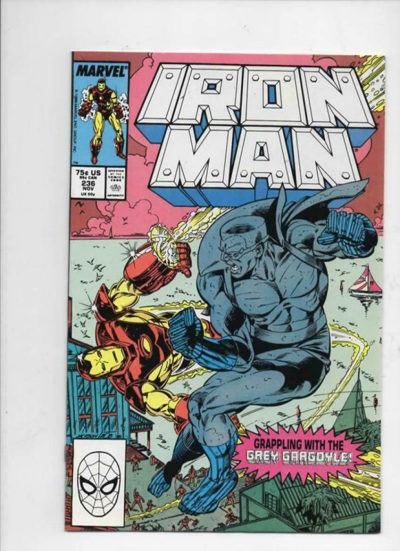 IRON MAN #236, VF/NM Tony Stark, Grey Gargoyle, 1968 1988, more IM in store, Mar