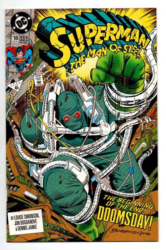 Superman Man of Steel #18 - 1st Print - 1st appearance Doomsday - KEY - 1992 -NM
