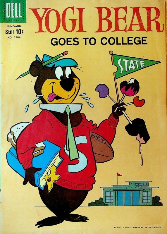 Yogi Bear Goes to College Dell Four Color 1104 1960 Football Pennant