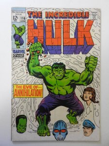 The Incredible Hulk #116 (1969) VG Condition moisture stain
