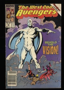 West Coast Avengers #45 GD+ 2.5 1st Appearance White Vision!