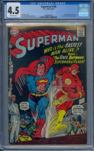 SUPERMAN #199 CGC 4.5 1ST SUPERMAN VS FLASH JUSTICE LEAGUE OF AMERICA 
