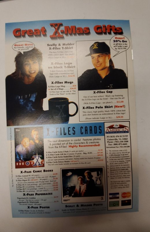 X-Files #1 (1995) NM Topps Comic Book J651