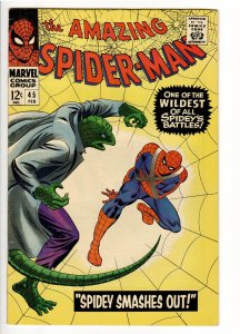 AMAZING SPIDERMAN 45 VF 8.0 3rd APP LIZARD;LOUISIANA COLLECTION