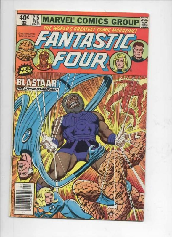 FANTASTIC FOUR #215, FN, Blastaar, Sinnott, 1961 1980, Marvel, more FF in store