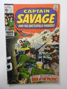 Captain Savage #17 (1969) VG- Cond! Cover and 1st 2 wraps detached bottom staple