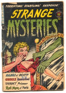 Strange Mysteries #4 1952-Ghoul tearing clothes off woman!- Headlight cover G-