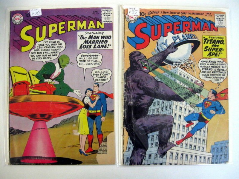 *SUPERMAN #132 #136 AND #138 Guide $136