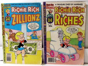 Richie Rich Lot of 2 #Zillionz 24, Riches 50 (1980) Harvey 1st Print Comic Books
