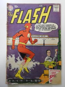 The Flash #108 PR 3/4 book-length spine split, cover detached bottom staple
