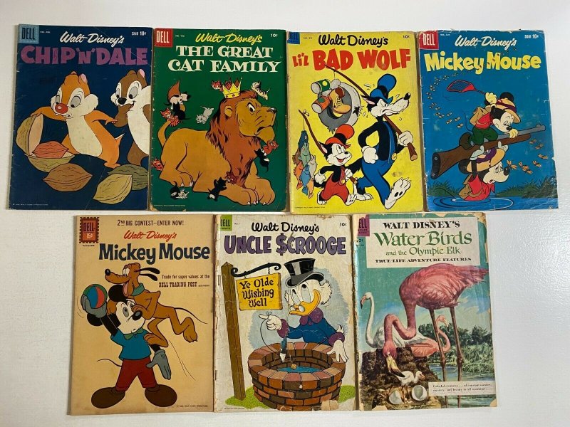 Disney lot 7 different books Dell average 4.0 VG (10 cent cover era) 