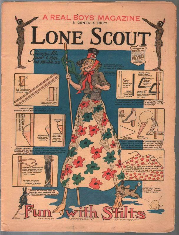 Lone Scout Vol. 7 #32 6/1/1918-A Real Boy's Magazine-3¢ cover price-VG