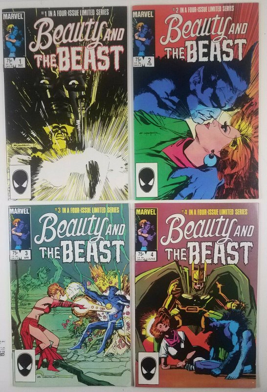 ?Beauty and the Beast #1 2 3 4 1984 Marvel full Set Dazzler, Dr Doom, X-Men