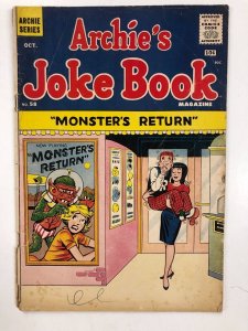 ARCHIES JOKE BOOK 58   (October 1961) GOOD Archie's monster era