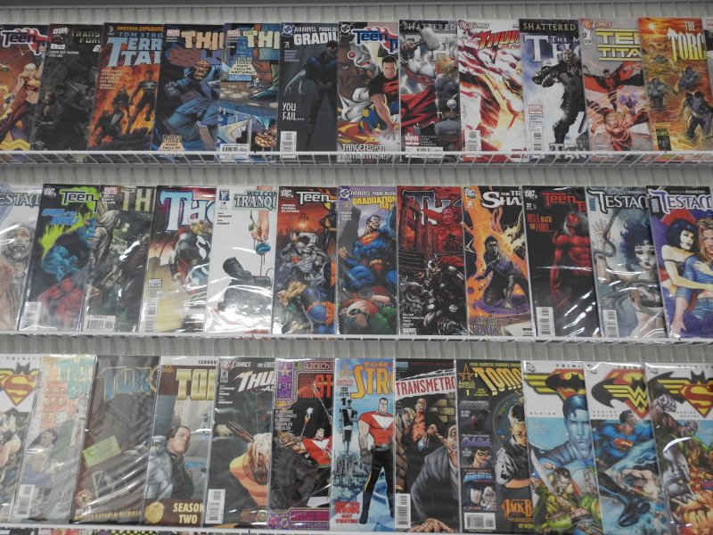 Huge Lot 120 Comics W/ The Mighty Thor, Testament, Teen Titans+ Avg VF- Cond!!