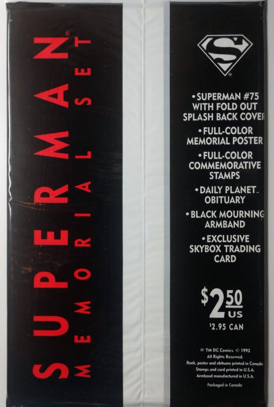 Superman #75 (9.4, 1993) Black Bag Edition, DEATH OF SUPERMAN 