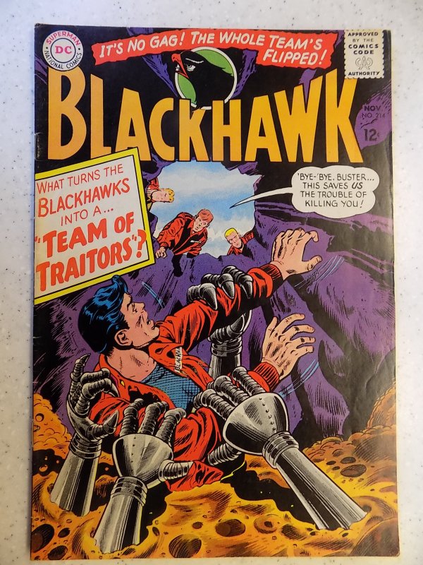 BLACKHAWK # 214 DC WAR ACTION ADVENTURE FN+