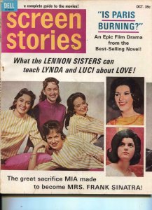 Screen Stories-Lennon Sisters-Charlton Heston-Michael Caine-Lillian Gish-Oct-...