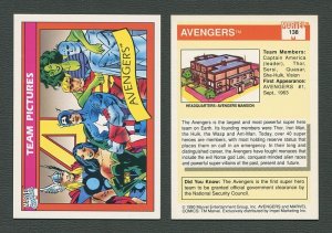 1990 Marvel Comics Card  #138 (Avengers) / NM-MT+