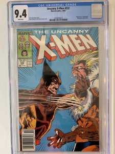 Uncanny X-Men #222 CGC 9.4 (1987) - Newsstand - Wolverine vs Sabretooth