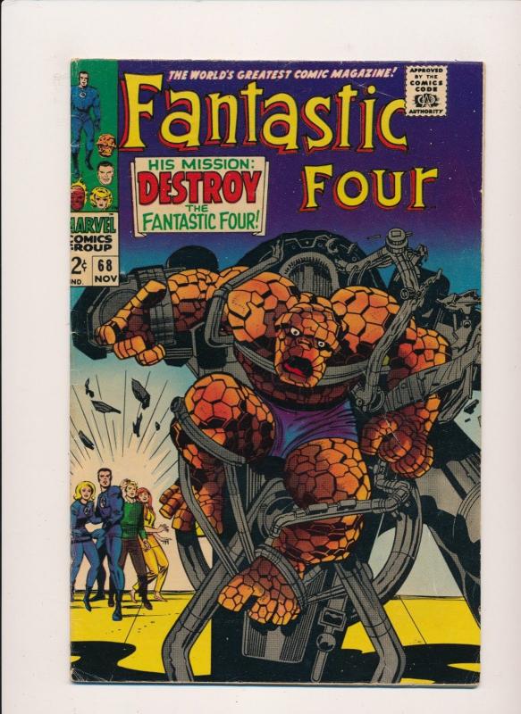 Marvel Comics Fantastic Four #68 (1967) ~ VG/Fine (PF159) Jack Kirby Art