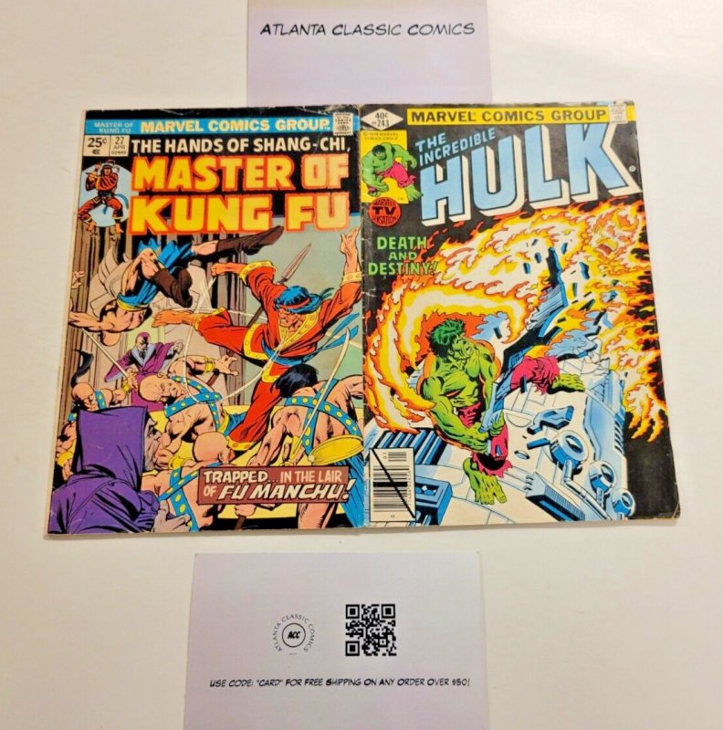 2 Marvel Comics Incredible Hulk #243 + Shang-Chi Master of Kung Fu #27 4 SM3