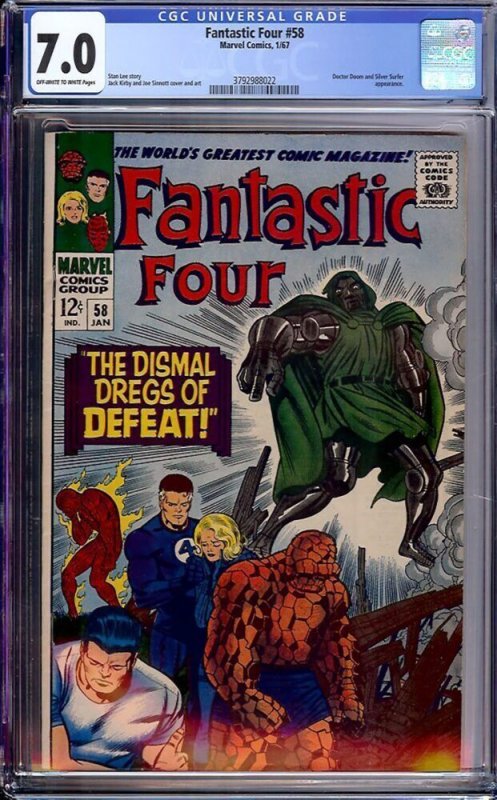 Fantastic Four #58 (Marvel, 1967) CGC 7.0