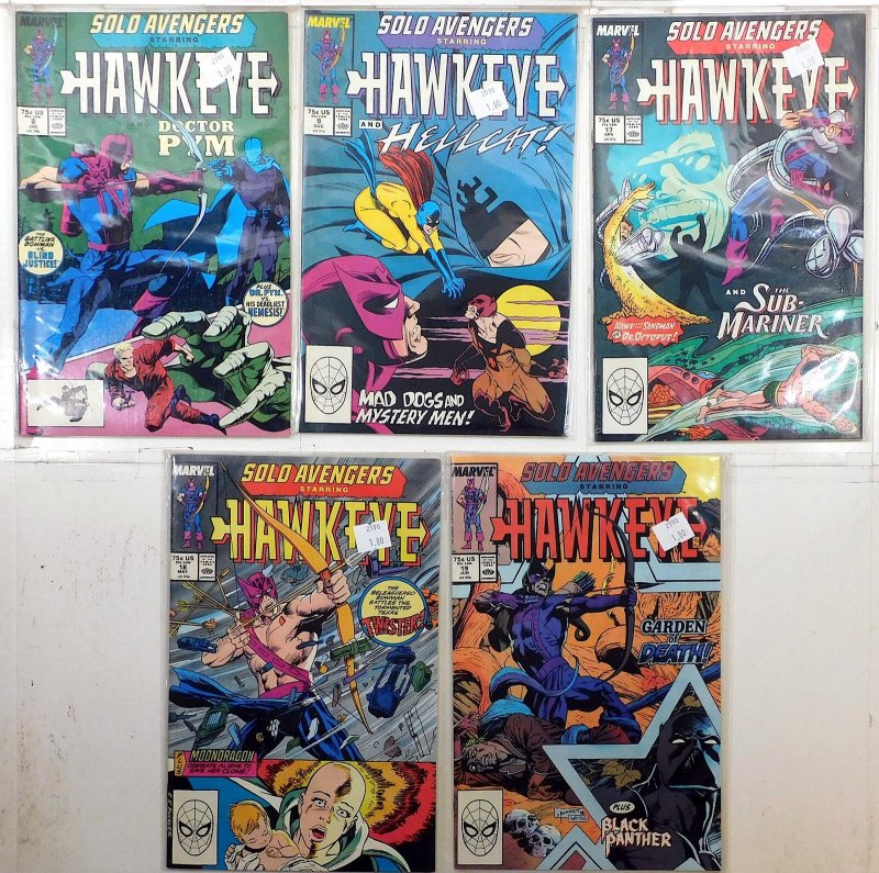 Solo Avengers Lot 5 #8, 9, 17, 18, 19 1988 Marvel Doctor Pym Hellcat Comics