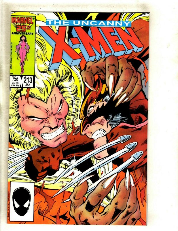 Uncanny X-Men # 213 NM Marvel Comic Book Wolverine Sabretooth Storm Beast HJ9