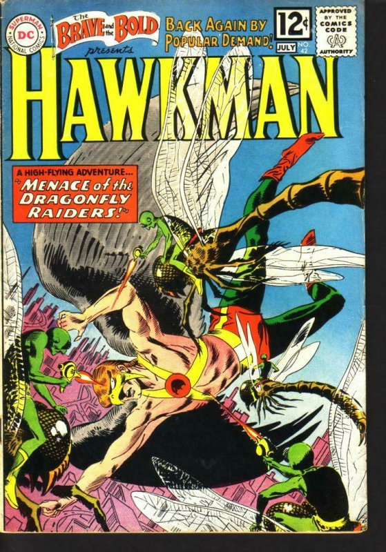 BRAVE & BOLD #42 HAWKMAN HAWKGIRL JOE KUBERT ART 1962 FN 