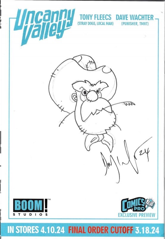 Uncanny Valley #1 2024 Rough Cut With Sketch & COA Comicspro BOOM! Studios EB115