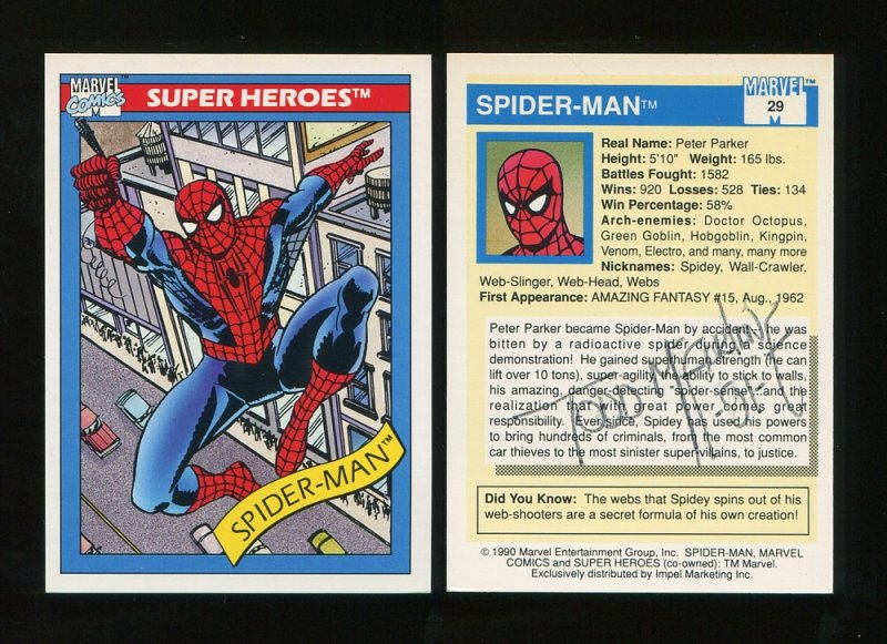 1990 Marvel Comics Card Set MINT