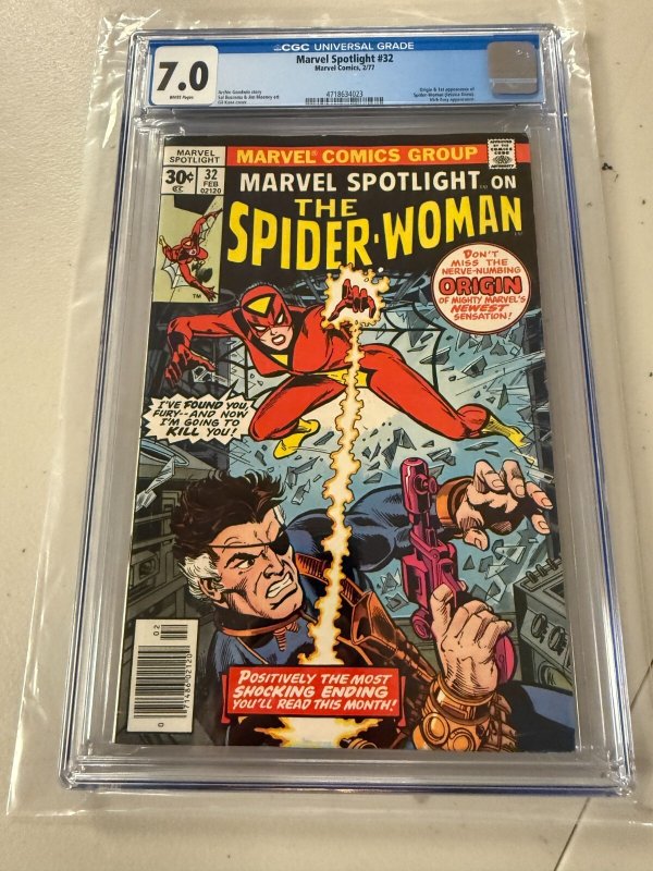 Marvel Spotlight # 32 CGC Graded 7.0 Comic Book 1st Spider-Woman Appearance JH34