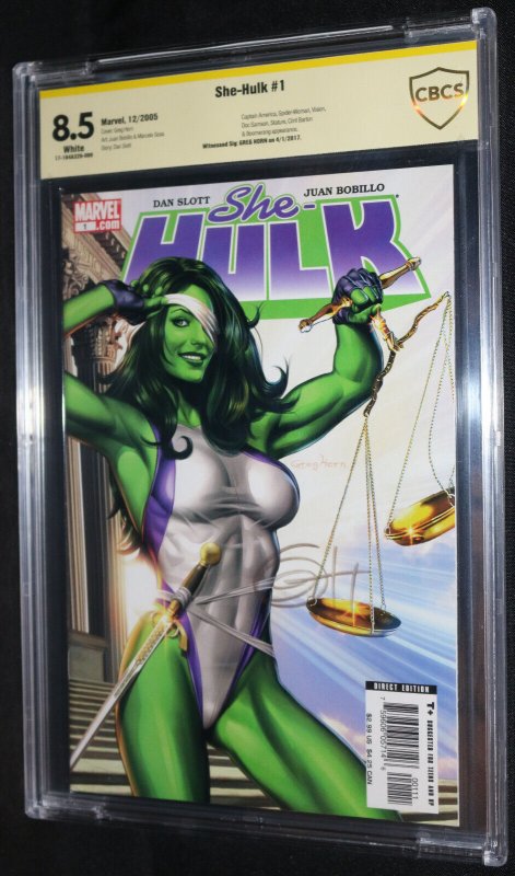 She-Hulk #1 - Greg Horn - CBCS Witnessed Signature 8.5 - 2005