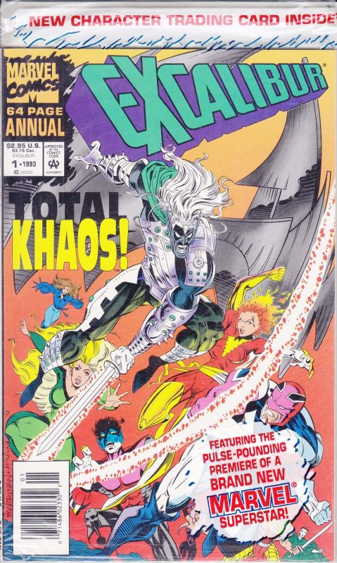 Excalibur Annual #1 (Newsstand) (with card) VF ; Marvel | 1st Appearance Khaos