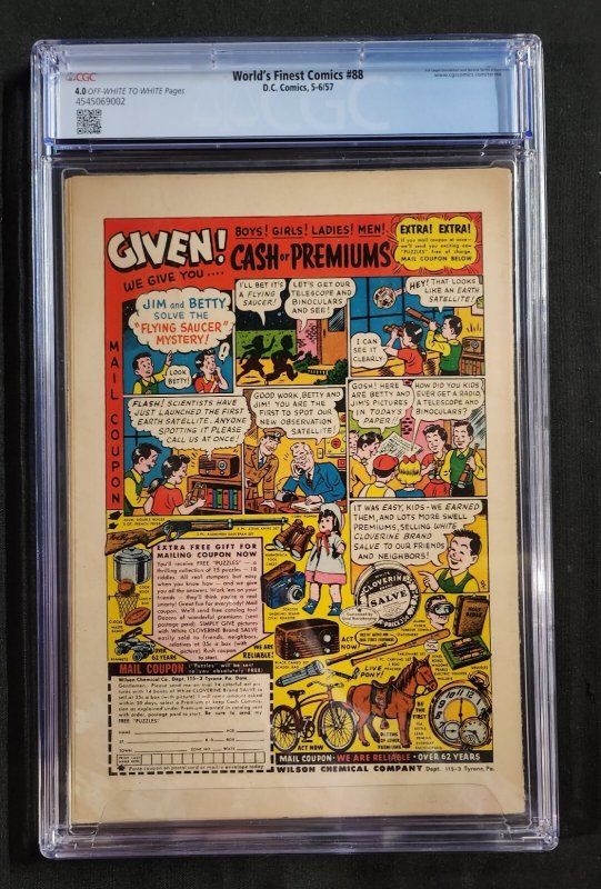 World's Finest Comics #88 - 1st Joker & Lex Luthor Team-Up (CGC 4.0) 1957