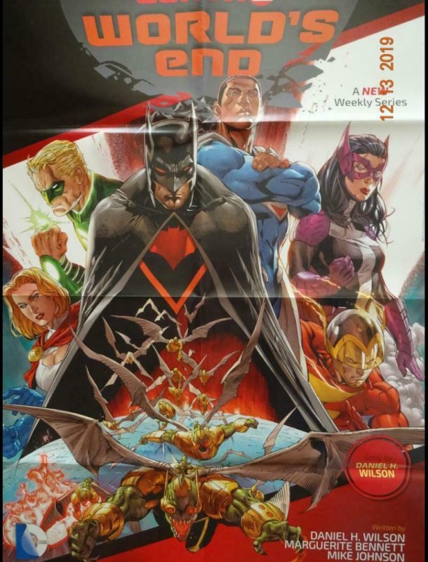 EARTH 2 WORLD'S END Promo Poster, 23 x 34, 2014, Batman, DC,  Unused 336