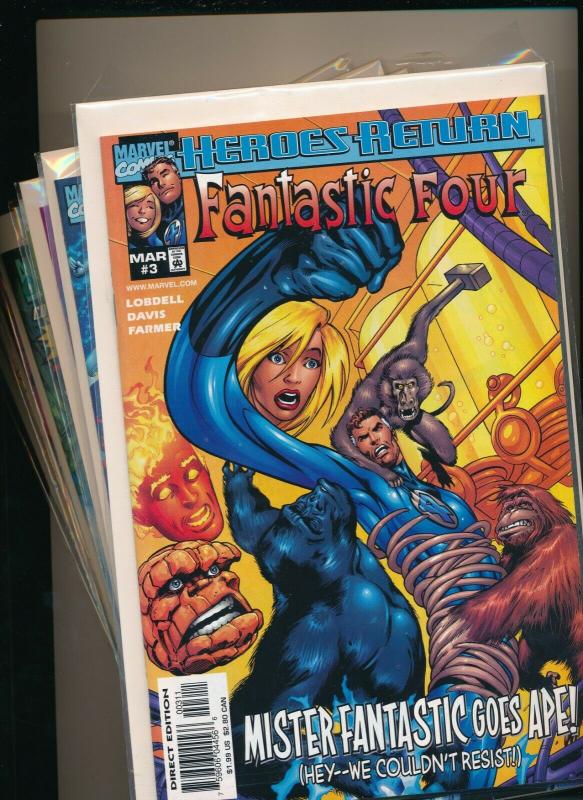 Marvel LOT OF 7 FANTASTIC FOUR #2-5, 15, 25 & #1 Heros Return VF+ (PJ115)
