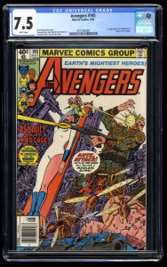 Avengers #195 CGC VF- 7.5 White Pages Newsstand Variant 1st Cameo Taskmaster!