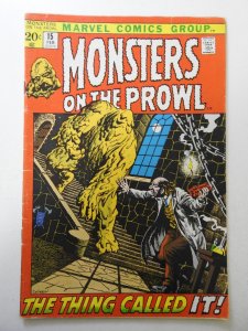 Monsters on the Prowl #15 (1972) VG Condition moisture stain