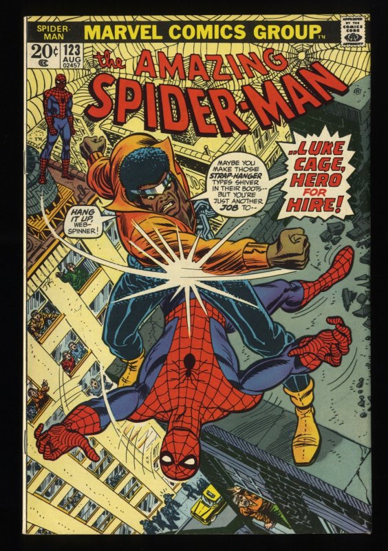 Amazing Spider-Man #123 NM- 9.2 Luke Cage Hero For Hire! Gil Kane Art!