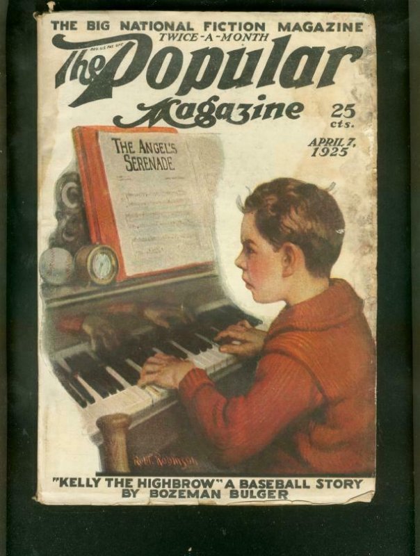 POPULAR MAGAZINE PULP-4/7/25-PIANO COVER-BASEBALL VG