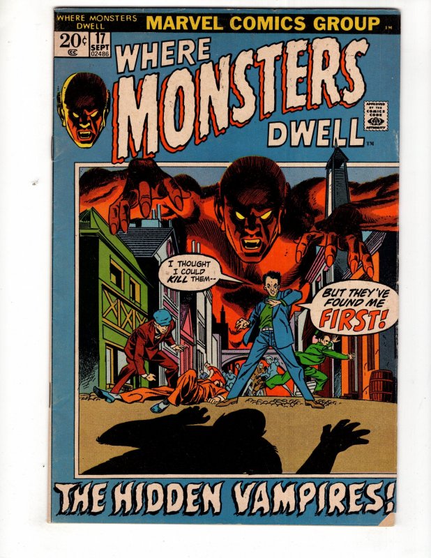 Where Monsters Dwell #17 (1972)  THE HIDDEN VAMPIRES! / ID#002