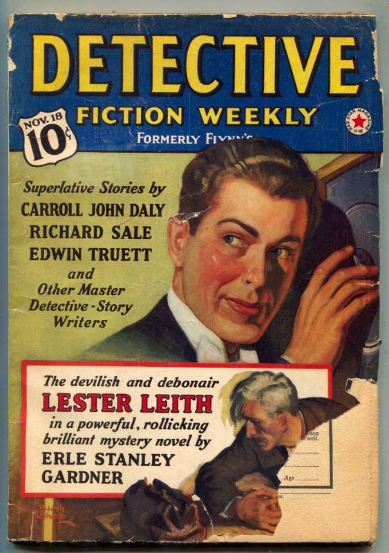 Detective Fiction Weekly Pulp November 18 1939- Lester Leith- Candid Jones