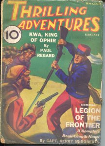 PULP:  Thrilling Adventures 2/1933-Kwa, King of Ophir-Capt Trouble-pulp thril...